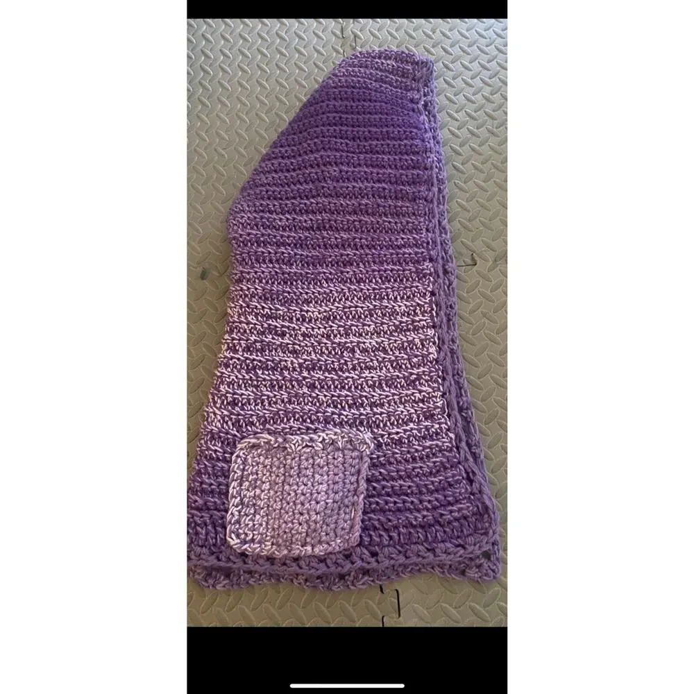 Handmade Long Women Pocket Scarf Purple